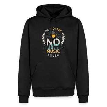 Amateur de musique jazz Pas de café Jazz Band Amateur de café - Sweat à capuche Premium bio Homme - noir - Devant - Nico (187cm)