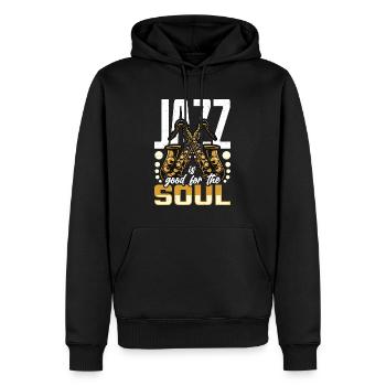 Musique jazz Le jazz est bon pour le saxophoniste soul - Sweat à capuche Premium bio Homme - noir - Devant - Nico (187cm)