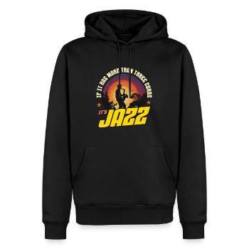 Musique Jazz S’il a plus Que Musicien Amateur De Jazz - Sweat à capuche Premium bio Homme - noir - Devant - Nico (187cm)