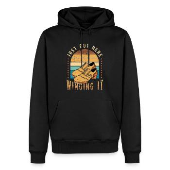 Claquettes Juste Ici Winging Dancing Tap Dancer - Sweat à capuche Premium bio Homme - noir - Devant - Nico (187cm)