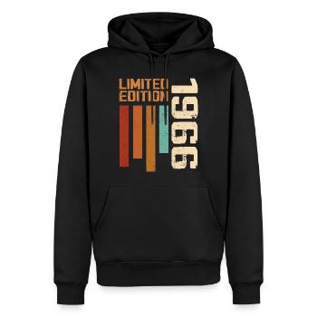 Jahrgang 1966 Retro 1966 Geburtstagsgeschenk - Männer Premium Bio Hoodie - Schwarz - Vorne - Nico (187cm)