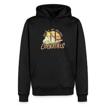Calopsitte Juste Un Garçon Qui Aime Oiseau D’ornement - Sweat à capuche Premium bio Homme - noir - Devant - Nico (187cm)
