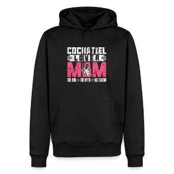 Calopsitte Amant Maman L’Idole Le Mythe Birdwatcher - Sweat à capuche Premium bio Homme - noir - Devant - Nico (187cm)