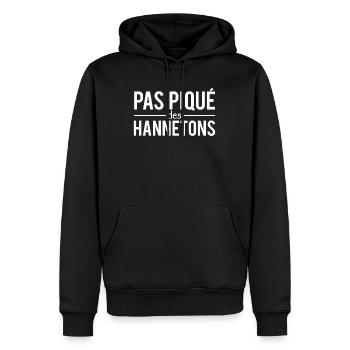 Pas piqué des hannetons expression phrase humour - Sweat à capuche Premium bio Homme - noir - Devant - Nico (187cm)