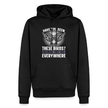 Pigeon voyageur Avez-vous vu ces pigeons d’élevage - Sweat à capuche Premium bio Homme - noir - Devant - Nico (187cm)