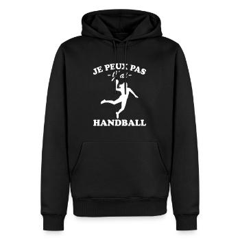 Je peux pas j'ai Handball - Sweat à capuche Premium bio Homme - noir - Devant - Nico (187cm)