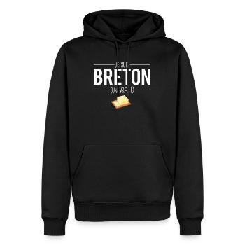 Je suis breton un vrai cadeau breton humour - Sweat à capuche Premium bio Homme - noir - Devant - Nico (187cm)