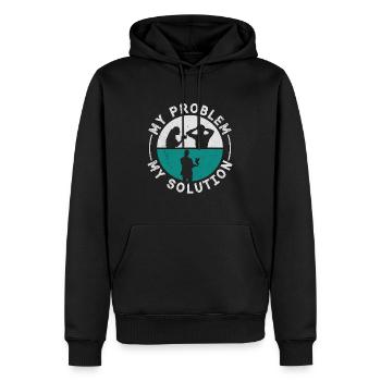 Pigeon voyageur Mon problème Mon pictogramme Papa Maman - Sweat à capuche Premium bio Homme - noir - Devant - Nico (187cm)