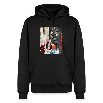 Peinture murale d’art de rue africain - Sweat à capuche Premium bio Homme - noir - Devant - Nico (187cm)