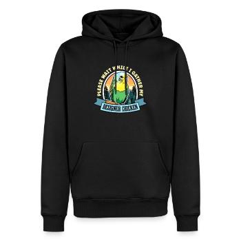 Perruche s’il vous plaît attendez pendant que je rassemble des oiseaux colorés - Sweat à capuche Premium bio Homme - noir - Devant - Nico (187cm)