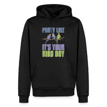 Perruche Faites la fête comme si c’était votre jour d’oiseau amoureux des animaux - Sweat à capuche Premium bio Homme - noir - Devant - Nico (187cm)