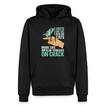 Les oiseaux perruches ne sont pas comme les chiens ou les chats amoureux des animaux - Sweat à capuche Premium bio Homme - noir - Devant - Nico (187cm)