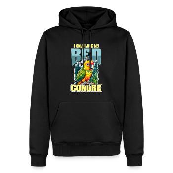 Conure I Only Love My Bed And My Parrot Bird Lover - Männer Premium Bio Hoodie - Schwarz - Vorne - Nico (187cm)