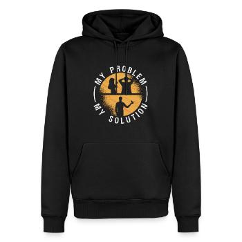 Amoureux des perruches Mon problème Ma solution Pictogramme Papa - Sweat à capuche Premium bio Homme - noir - Devant - Nico (187cm)