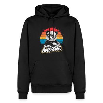 Born to be awesome Lunettes de soleil Panda Vintage - Sweat à capuche Premium bio Homme - noir - Devant - Nico (187cm)