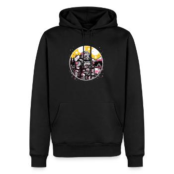 Une nature magnifique et un chevalier robot - Sweat à capuche Premium bio Homme - noir - Devant - Nico (187cm)