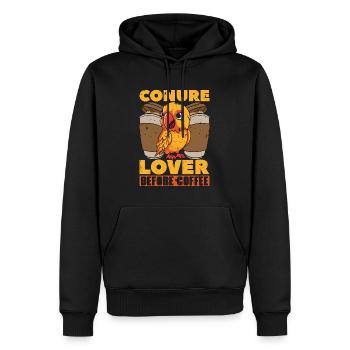 Conure Lover Before Coffee Pet Bird Coffee Lover - Männer Premium Bio Hoodie - Schwarz - Vorne - Nico (187cm)