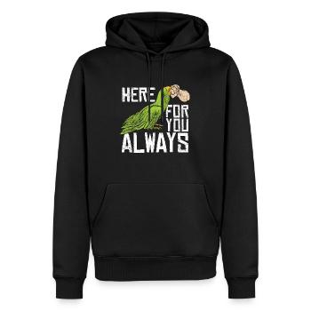 Perroquet ici pour vous toujours propriétaire d’oiseau amoureux des perroquets - Sweat à capuche Premium bio Homme - noir - Devant - Nico (187cm)