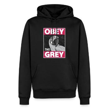 African Grey Obey The Grey Bird Propriétaire Amoureux des perroquets - Sweat à capuche Premium bio Homme - noir - Devant - Nico (187cm)