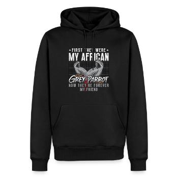 Gris africain d’abord, ils étaient mon propriétaire d’oiseau perroquet - Sweat à capuche Premium bio Homme - noir - Devant - Nico (187cm)