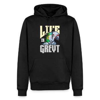 La vie grise africaine est un amoureux des perroquets propriétaire d’oiseaux gris - Sweat à capuche Premium bio Homme - noir - Devant - Nico (187cm)