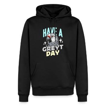 Gris africain ont un propriétaire d’oiseau perroquet Greyt Day - Sweat à capuche Premium bio Homme - noir - Devant - Nico (187cm)
