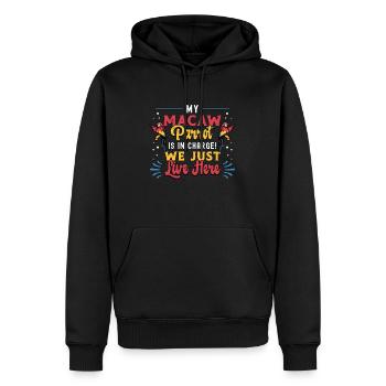 Mon perroquet ara est en charge perroquet ornithologue - Sweat à capuche Premium bio Homme - noir - Devant - Nico (187cm)