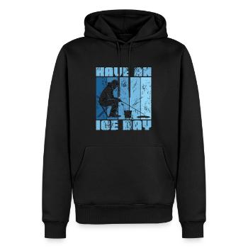 Pêche sur glace Avoir une canne à pêche sur glace Pêche sur glace Pêche sur glace - Sweat à capuche Premium bio Homme - noir - Devant - Nico (187cm)