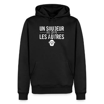 Soudeur pas comme les autres métier humour - Sweat à capuche Premium bio Homme - noir - Devant - Nico (187cm)