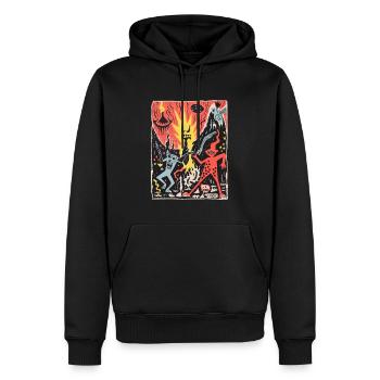 Lustig wie eine Party, Dämonen in der Hölle - Männer Premium Bio Hoodie - Schwarz - Vorne - Nico (187cm)