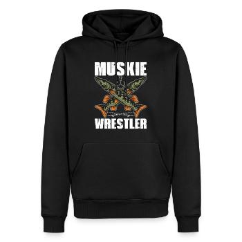 Pêche musquée Muskie Lutteur Prédateur Amateur De Poissons - Sweat à capuche Premium bio Homme - noir - Devant - Nico (187cm)