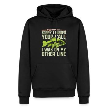 Musky Fishing Sorry I Missed Your Call Fisherman - Männer Premium Bio Hoodie - Schwarz - Vorne - Nico (187cm)