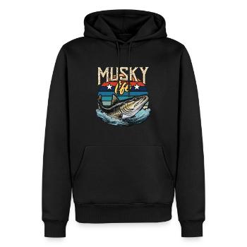 Musky Fishing Musky Life Predatory Fish Fisherman - Männer Premium Bio Hoodie - Schwarz - Vorne - Nico (187cm)