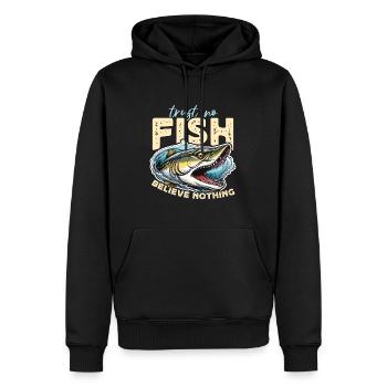 Musky Fishing Trust No Fish Believe Fishing Lover - Männer Premium Bio Hoodie - Schwarz - Vorne - Nico (187cm)