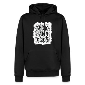 Gros et fatigué - Sweat à capuche Premium bio Homme - noir - Devant - Nico (187cm)