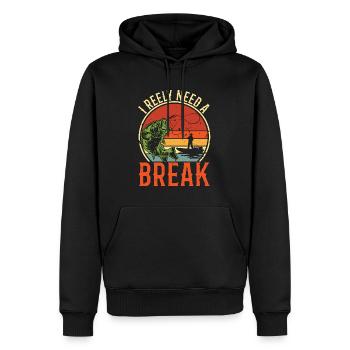 Bass Fishing I Reely Need A Retro Largemouth Bass - Männer Premium Bio Hoodie - Schwarz - Vorne - Nico (187cm)