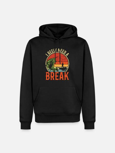Bass Fishing I Reely Need A Retro Largemouth Bass - Männer Premium Bio Hoodie - Schwarz