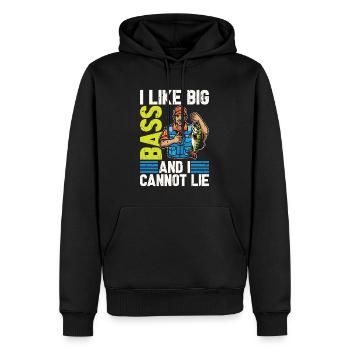 Pêche à l’achigan J’aime le gros achigan et je suis amateur de pêche - Sweat à capuche Premium bio Homme - noir - Devant - Nico (187cm)