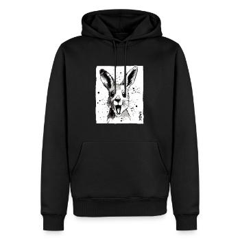 Ink and Kangaroo - Men’s Premium Organic Hoodie - black - Front - Nico (187cm)