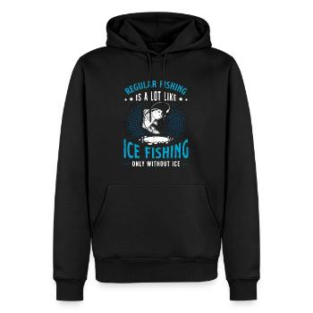 Pêche sur glace La pêche régulière est beaucoup gelée Lac - Sweat à capuche Premium bio Homme - noir - Devant - Nico (187cm)
