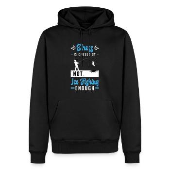 Ice Fishing Stress Is Caused By Not Ice Fisher - Männer Premium Bio Hoodie - Schwarz - Vorne - Nico (187cm)