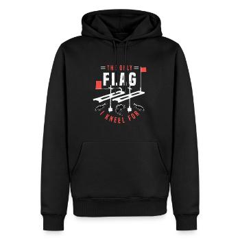 Pêche sur glace Le seul drapeau pour lequel je m’agenouille pour pêcheur - Sweat à capuche Premium bio Homme - noir - Devant - Nico (187cm)