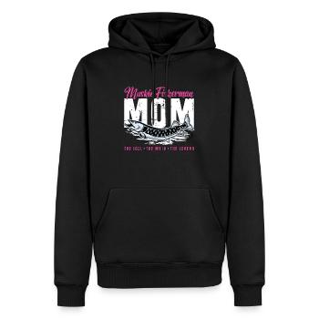 Muskie Pêcheur Maman L’Idole L’Amateur De Pêche - Sweat à capuche Premium bio Homme - noir - Devant - Nico (187cm)