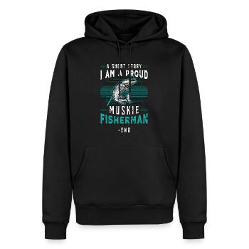 Muskie Fisherman A Short Story I Am Fishing Lover - Männer Premium Bio Hoodie - Schwarz - Vorne - Nico (187cm)