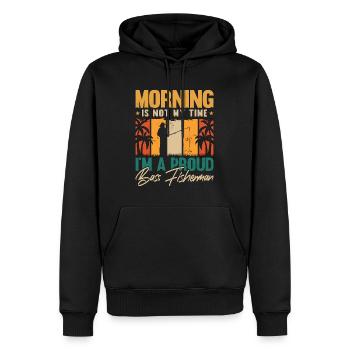 Bass Fisherman Morning Is Not My Time Bass Fishing - Männer Premium Bio Hoodie - Schwarz - Vorne - Nico (187cm)