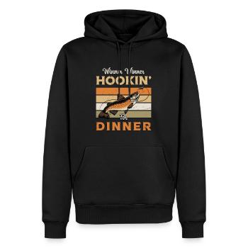 Gagnant de la pêche à la truite Gagnant Hookin' Fishing Lover - Sweat à capuche Premium bio Homme - noir - Devant - Nico (187cm)