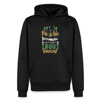 Trout Fishing Any Fin Is Possible Just Fly Fishing - Männer Premium Bio Hoodie - Schwarz - Vorne - Nico (187cm)