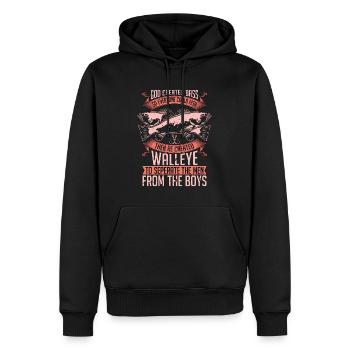 Doré Pêche Dieu Créé Bass Donc Amateur De Pêche - Sweat à capuche Premium bio Homme - noir - Devant - Nico (187cm)