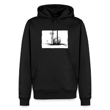 Drôle Mignon Crayon Escargot - Sweat à capuche Premium bio Homme - noir - Devant - Nico (187cm)