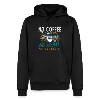 Pêcheur de truites Pas de café Pas de pêcheur amateur de café - Sweat à capuche Premium bio Homme - noir - Devant - Nico (187cm)
